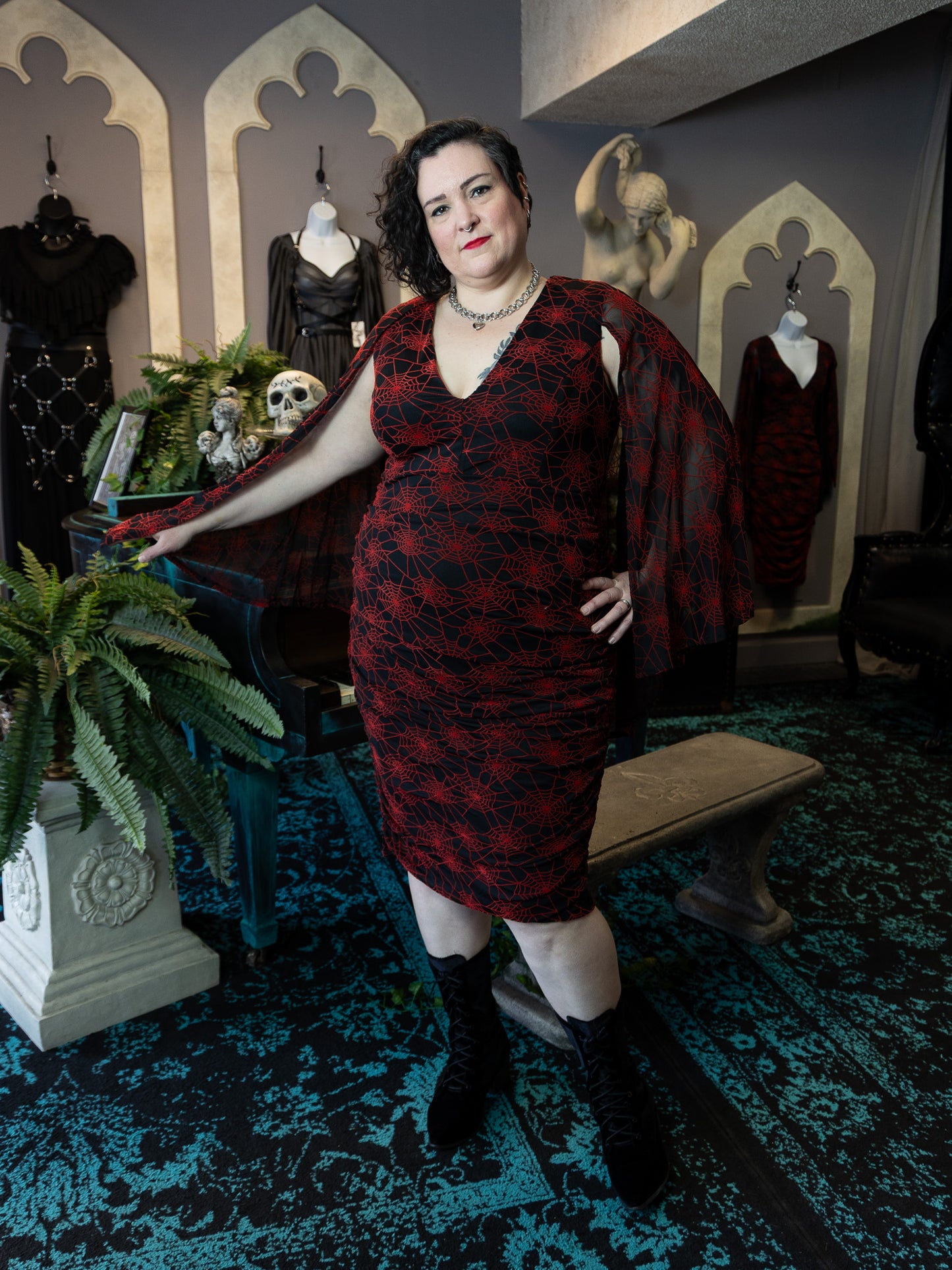 Mothman Caped Wiggle Dress