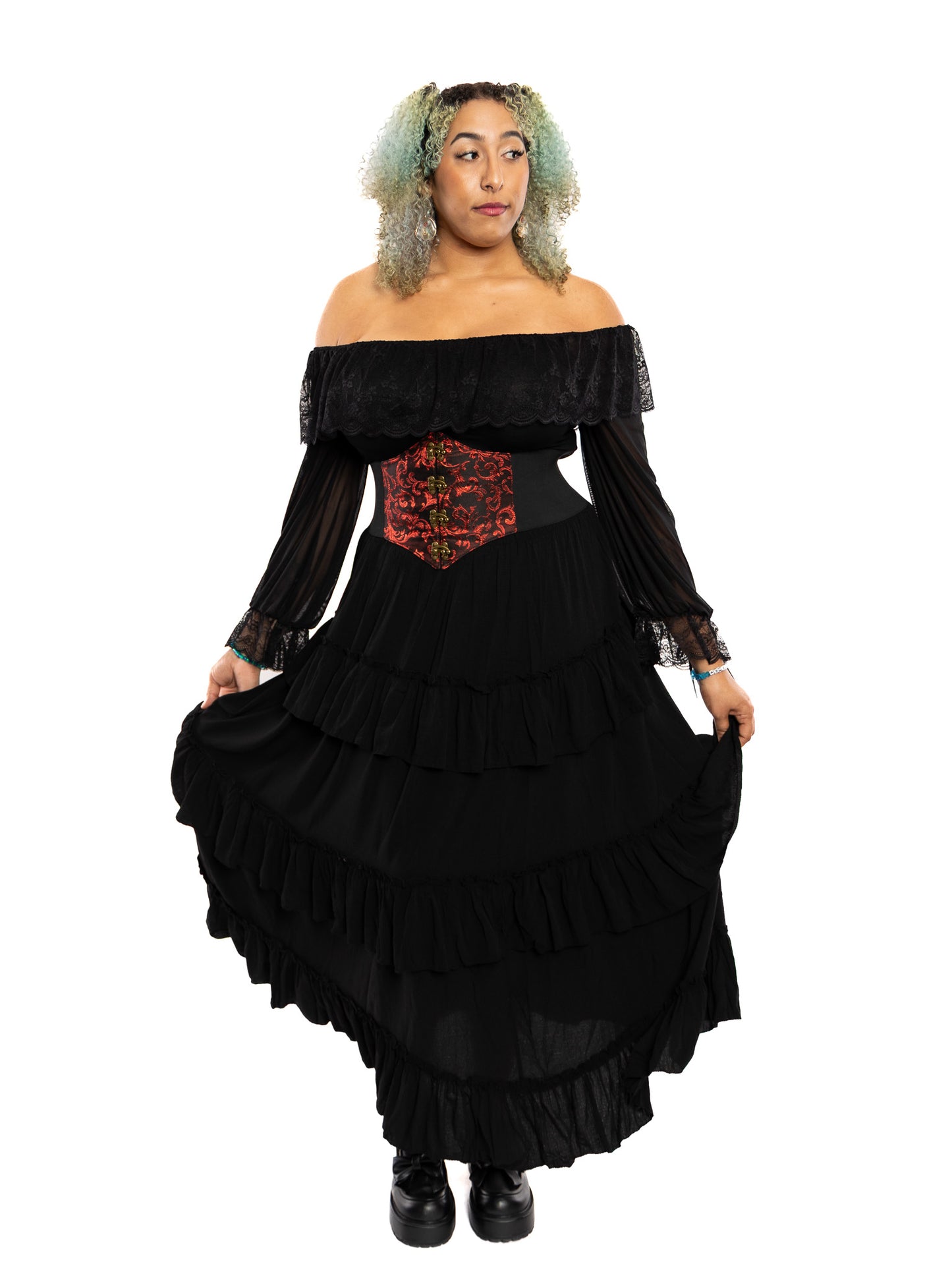 Armand Red Brocade Corset Belt