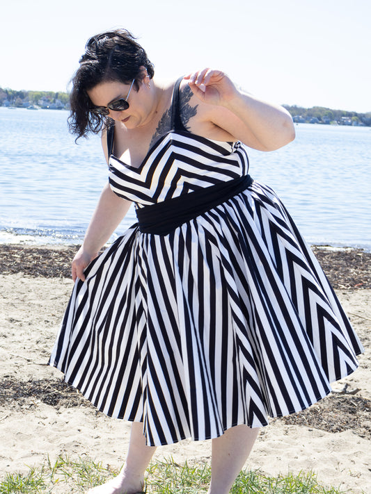 Striped Beach Romper & Skirt Set