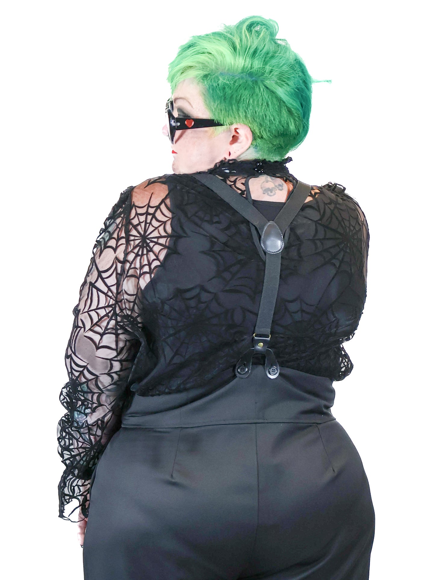 Flocked Spiderweb Donna Blouse