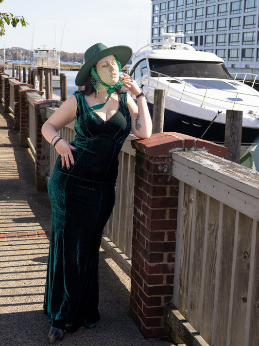 Emerald City Velvet Evening Gown