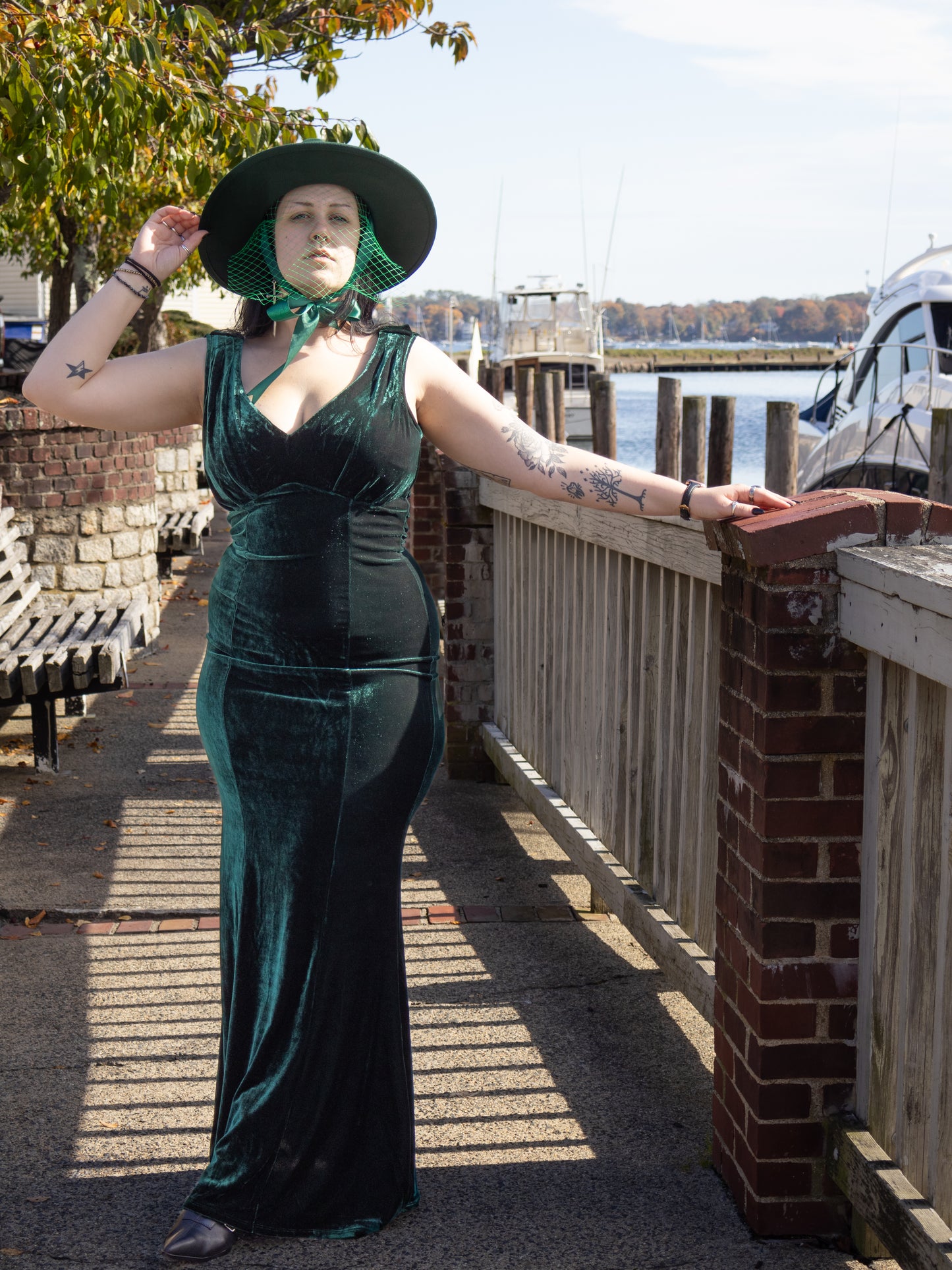 Emerald City Velvet Evening Gown