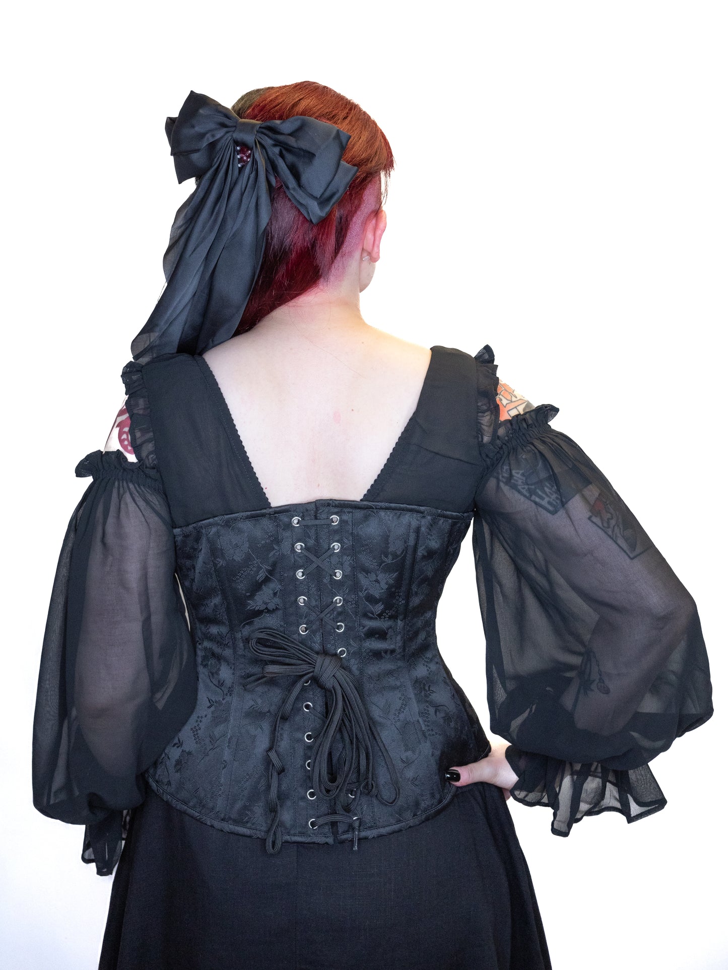 Amelia Brocade Corset with Sleeves
