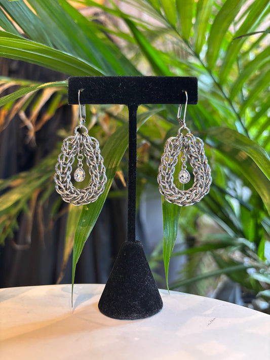 Tiny Raindrop Chainmaille Earrings