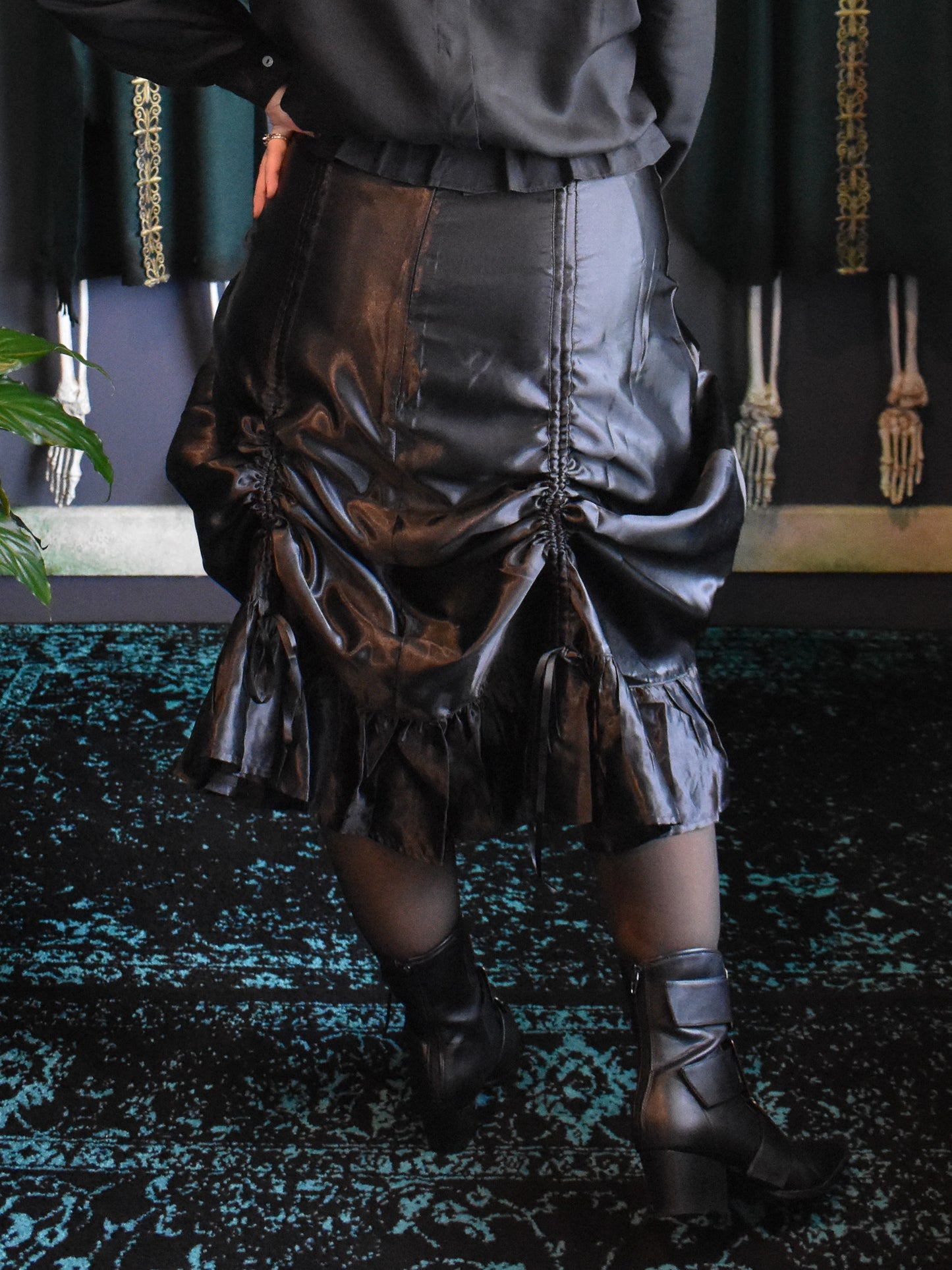 Opheile Satin Ruched Skirt