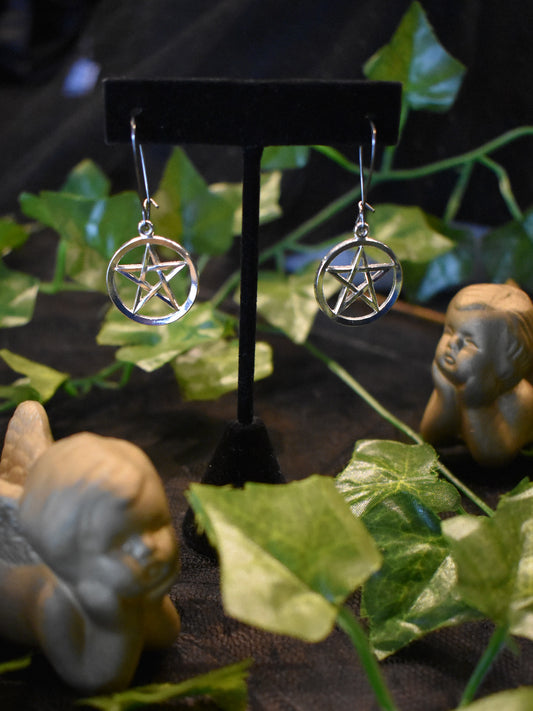 Silver Pentacle Earrings
