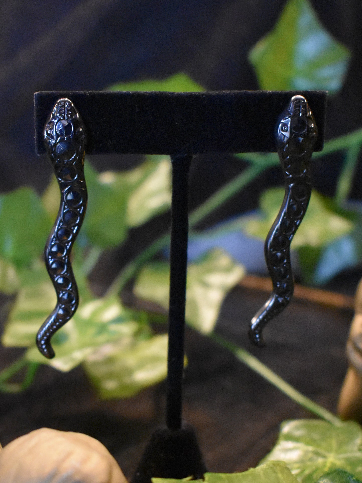 Midnight Snake Stud Earrings