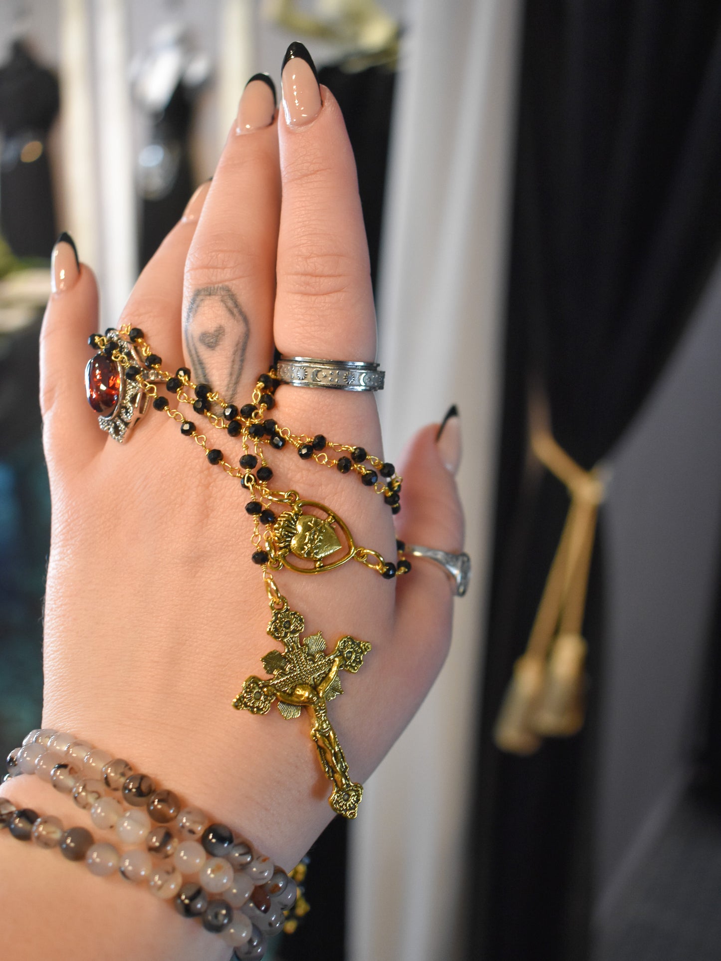 Unholy Rosary Necklace- Gold