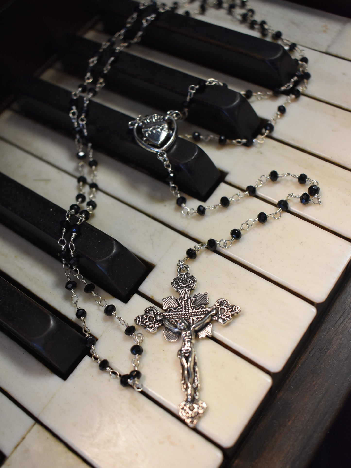 Unholy Rosary Necklace- Silver