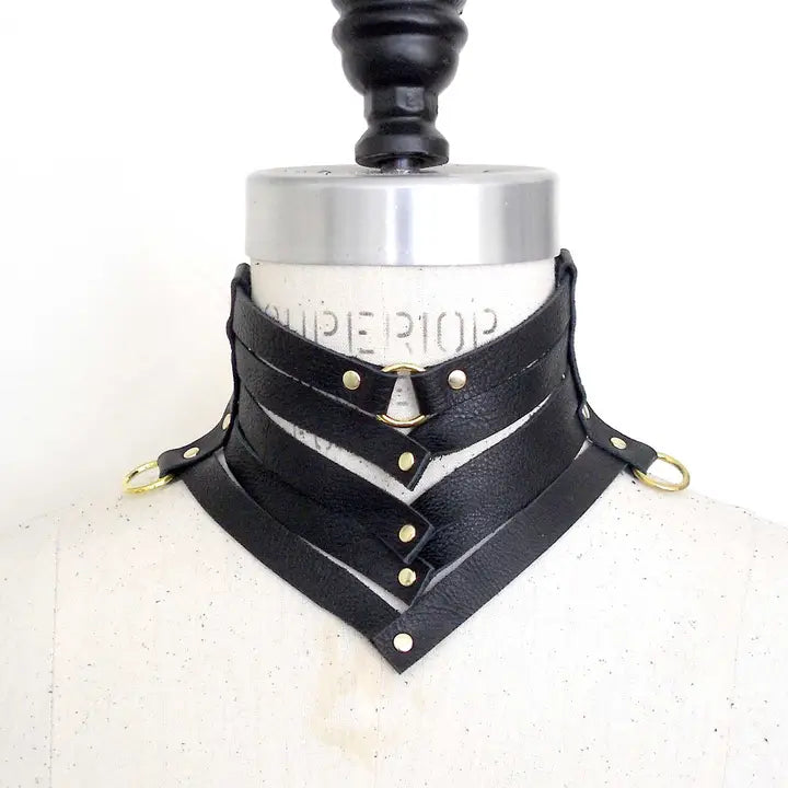 Victoria Leather Gorget Collar