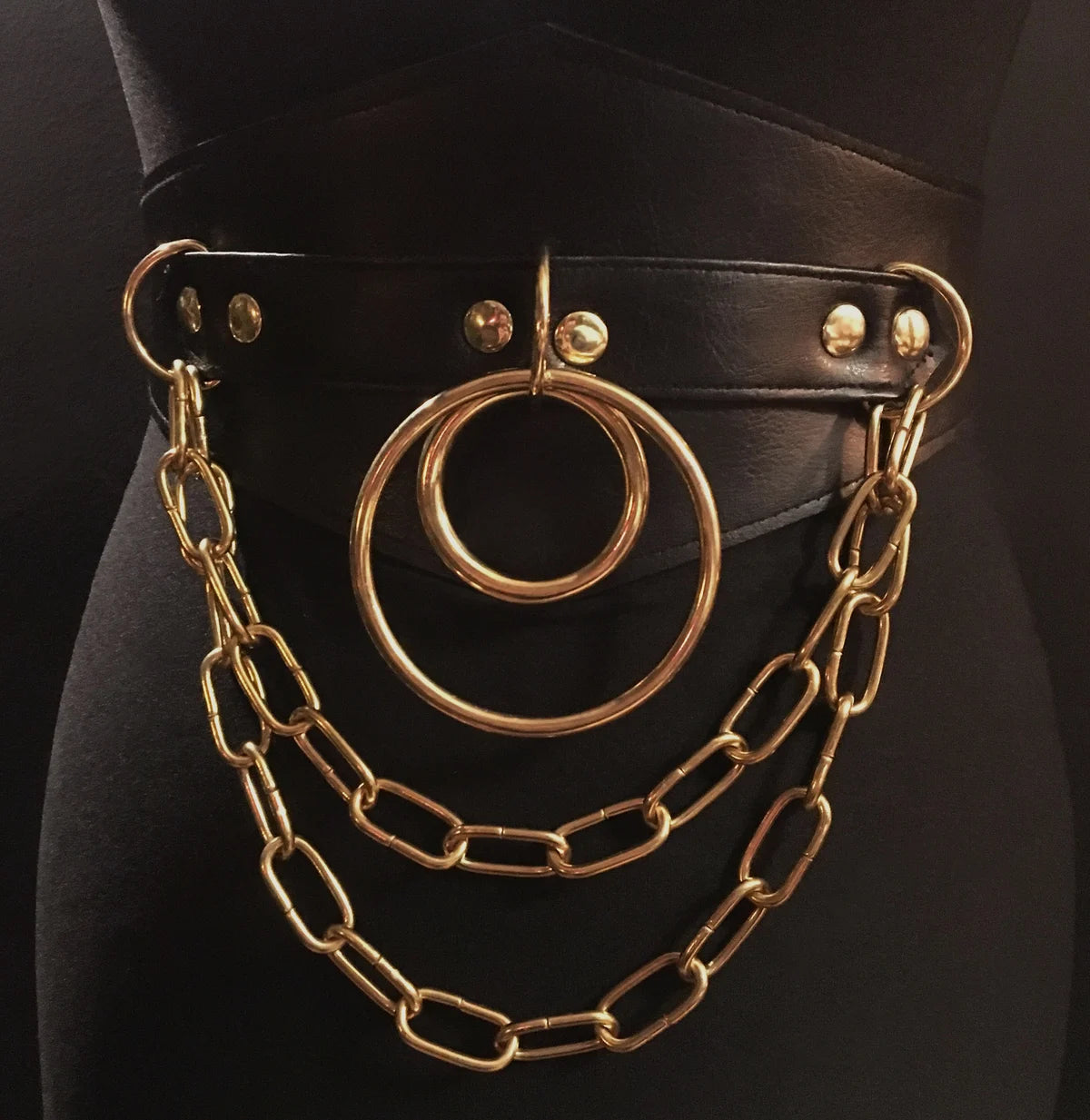 Dual Ring & Chain Belt- Gold