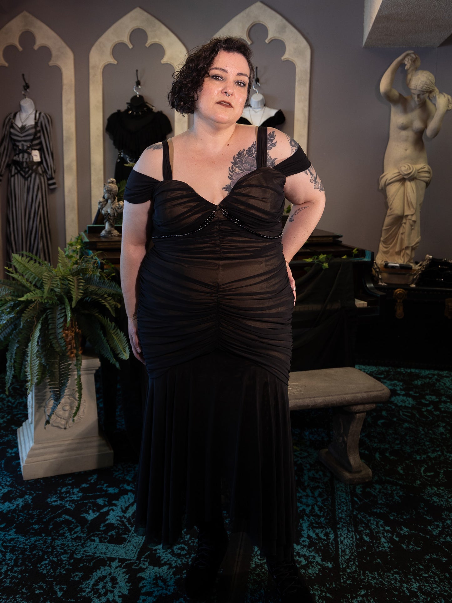 Mummy Ruched Illusion Dress
