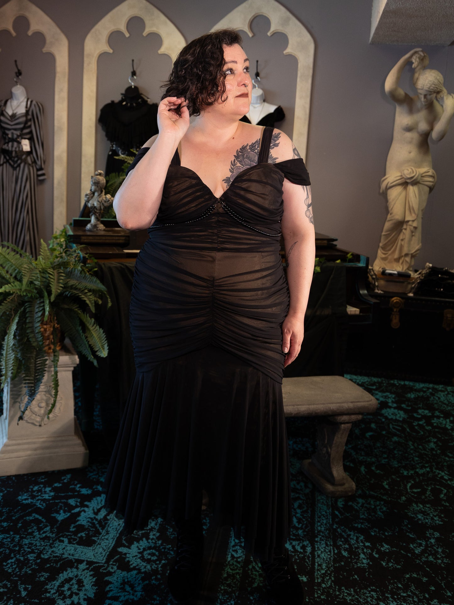 Mummy Ruched Illusion Dress