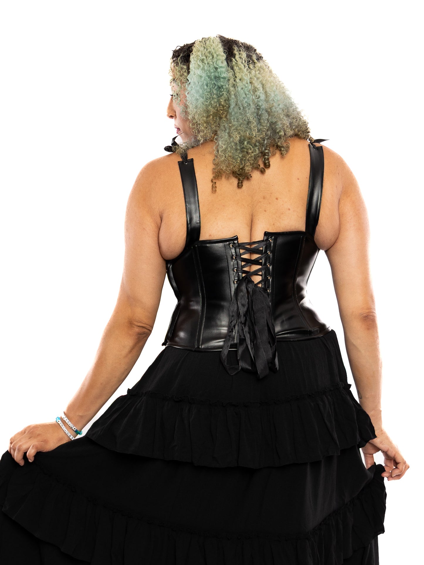 Vampiress Faux Leather Corset | The Ossuary of Salem Vampiress Faux Leather Corset | The Ossuary of Salem