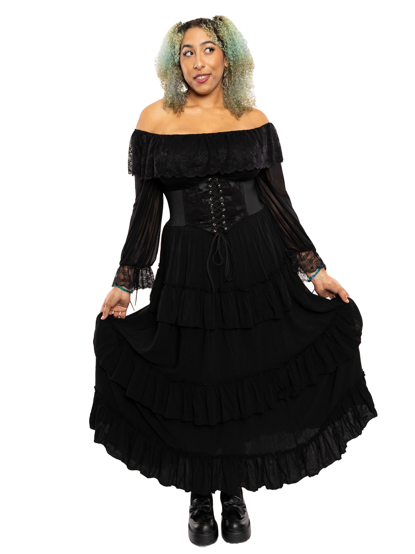Thorn Lace Overlay Corset Belt