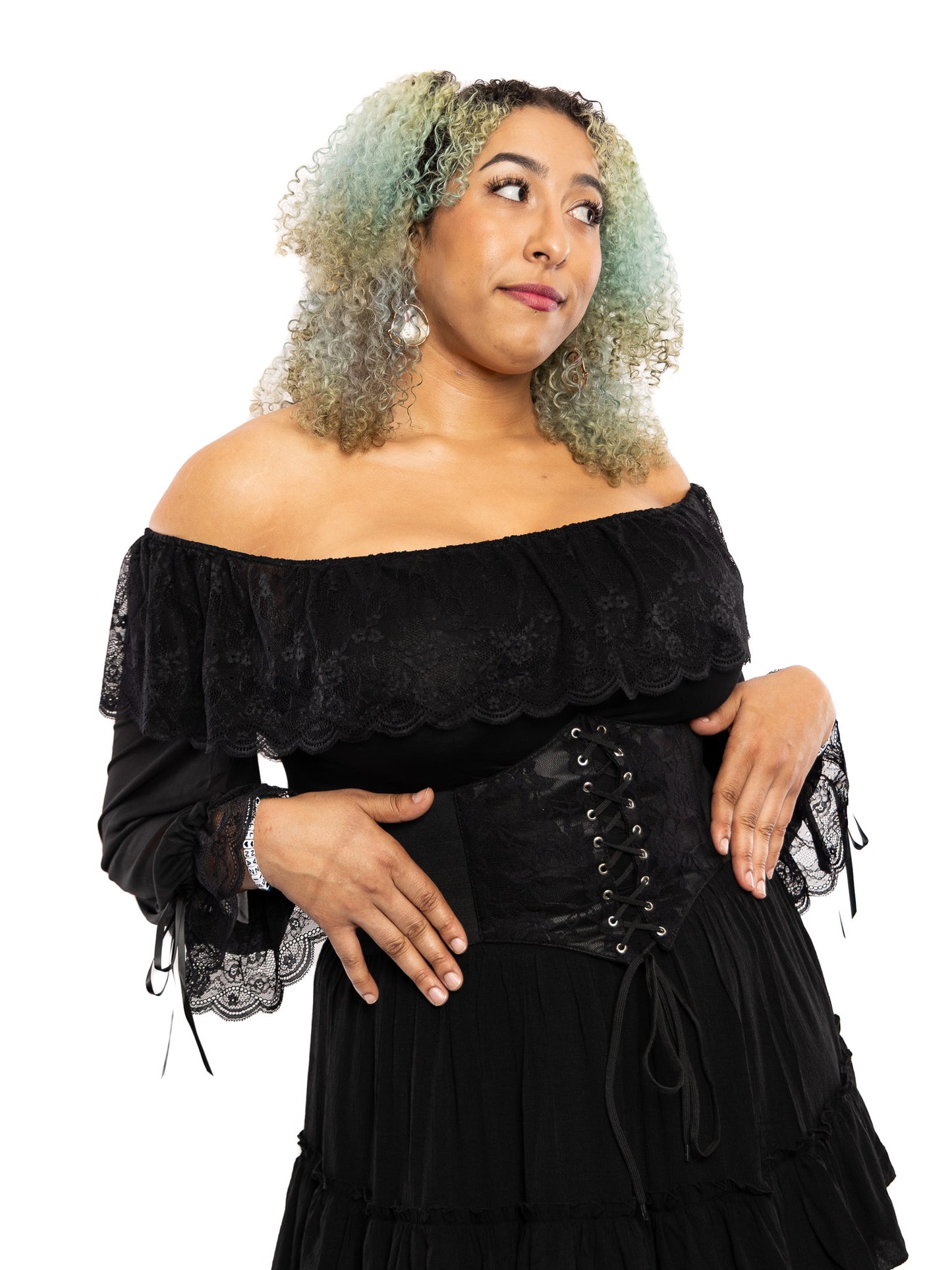 Thorn Lace Overlay Corset Belt