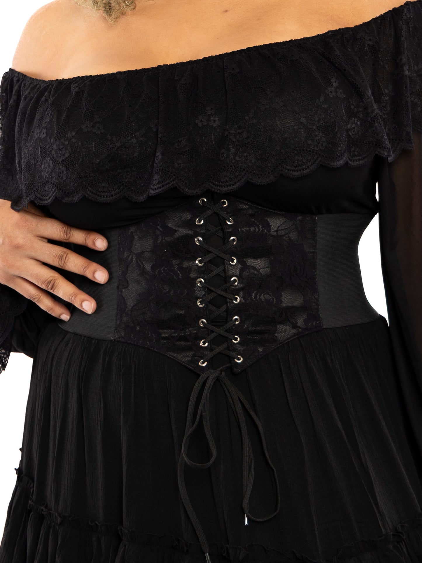 Thorn Lace Overlay Corset Belt