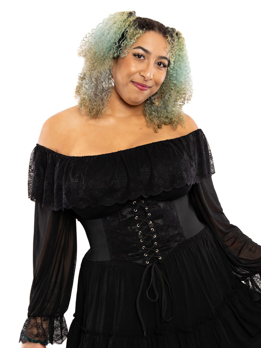 Thorn Lace Overlay Corset Belt