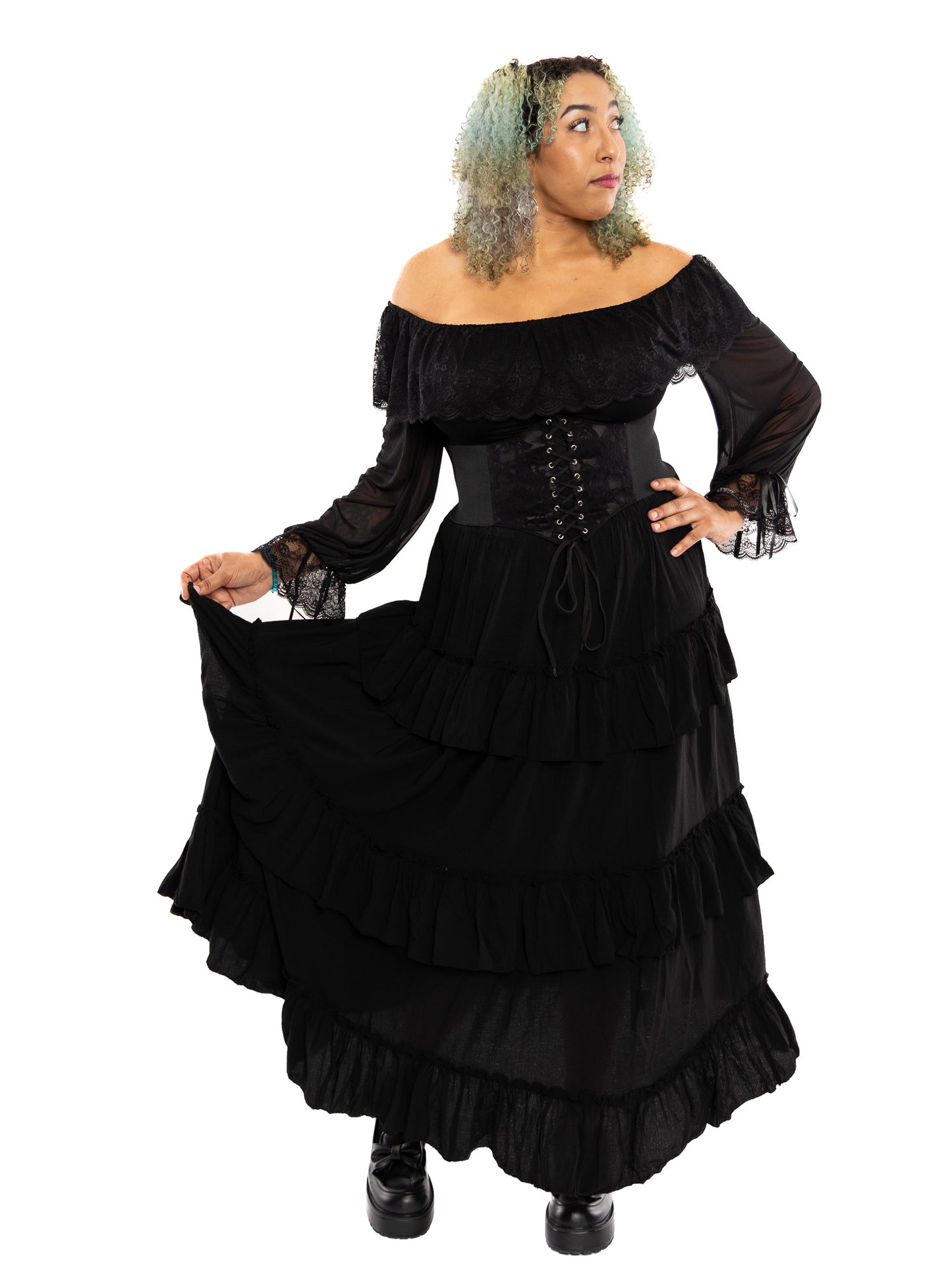 Thorn Lace Overlay Corset Belt