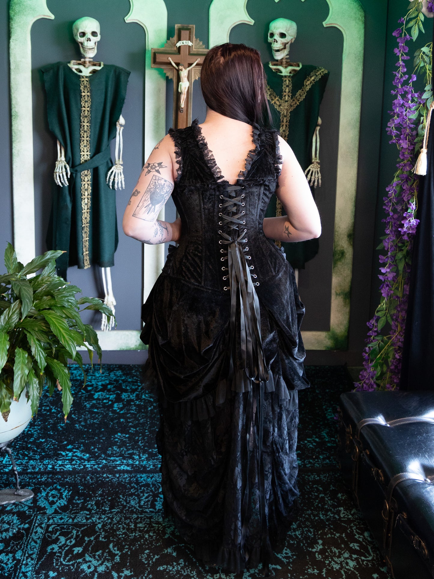 Frieda Velvet Victorian Corset Dress | The Ossuary of Salem Frieda Velvet Victorian Corset Dress | The Ossuary of Salem