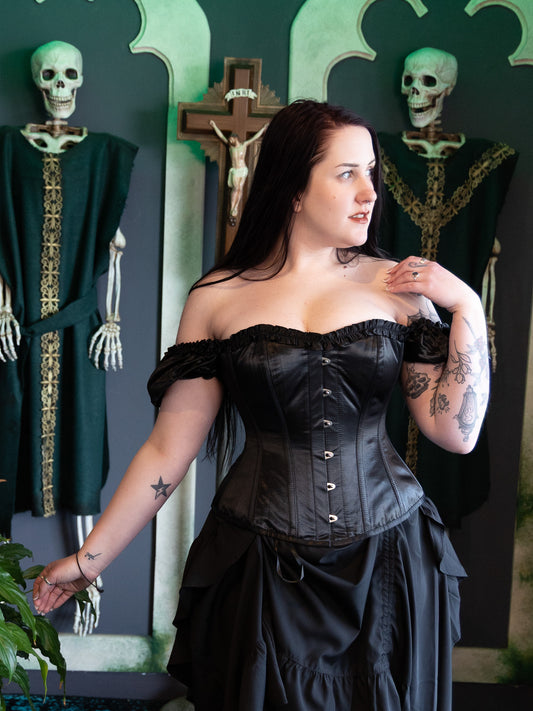 Orla Satin Ruffle Sleeved Corset