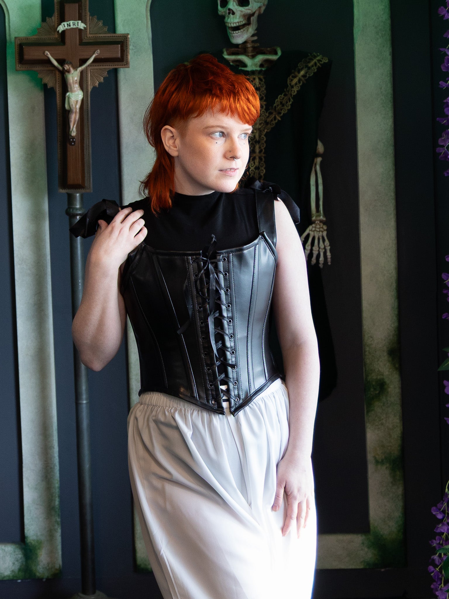 Vampiress Faux Leather Corset | The Ossuary of Salem