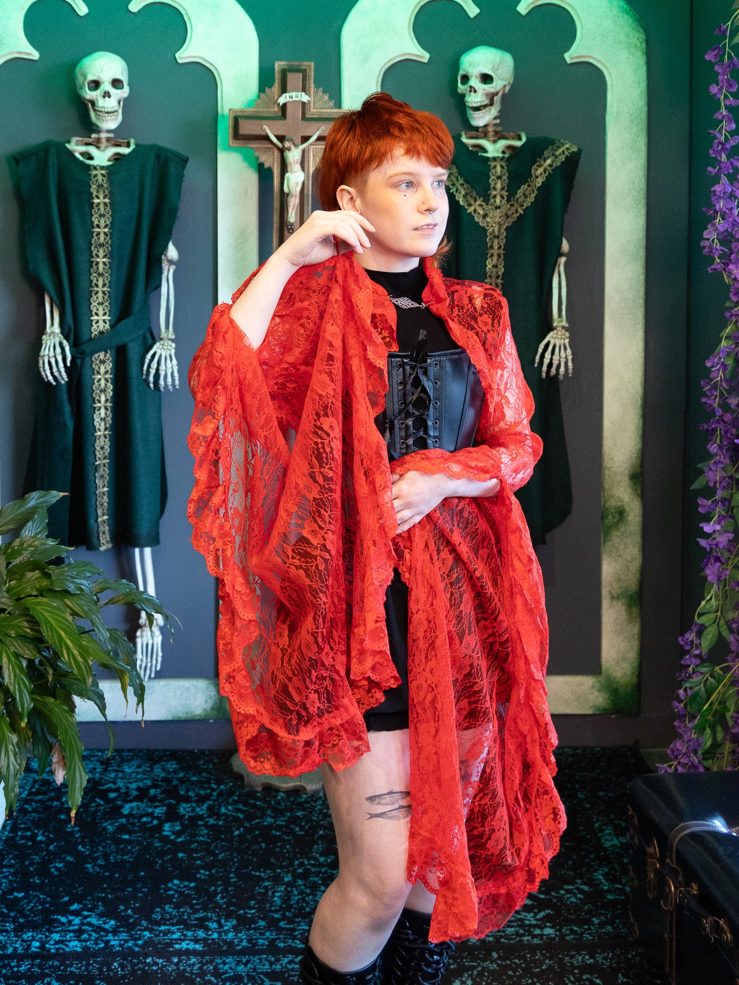 Celine Lace Bolero- Red