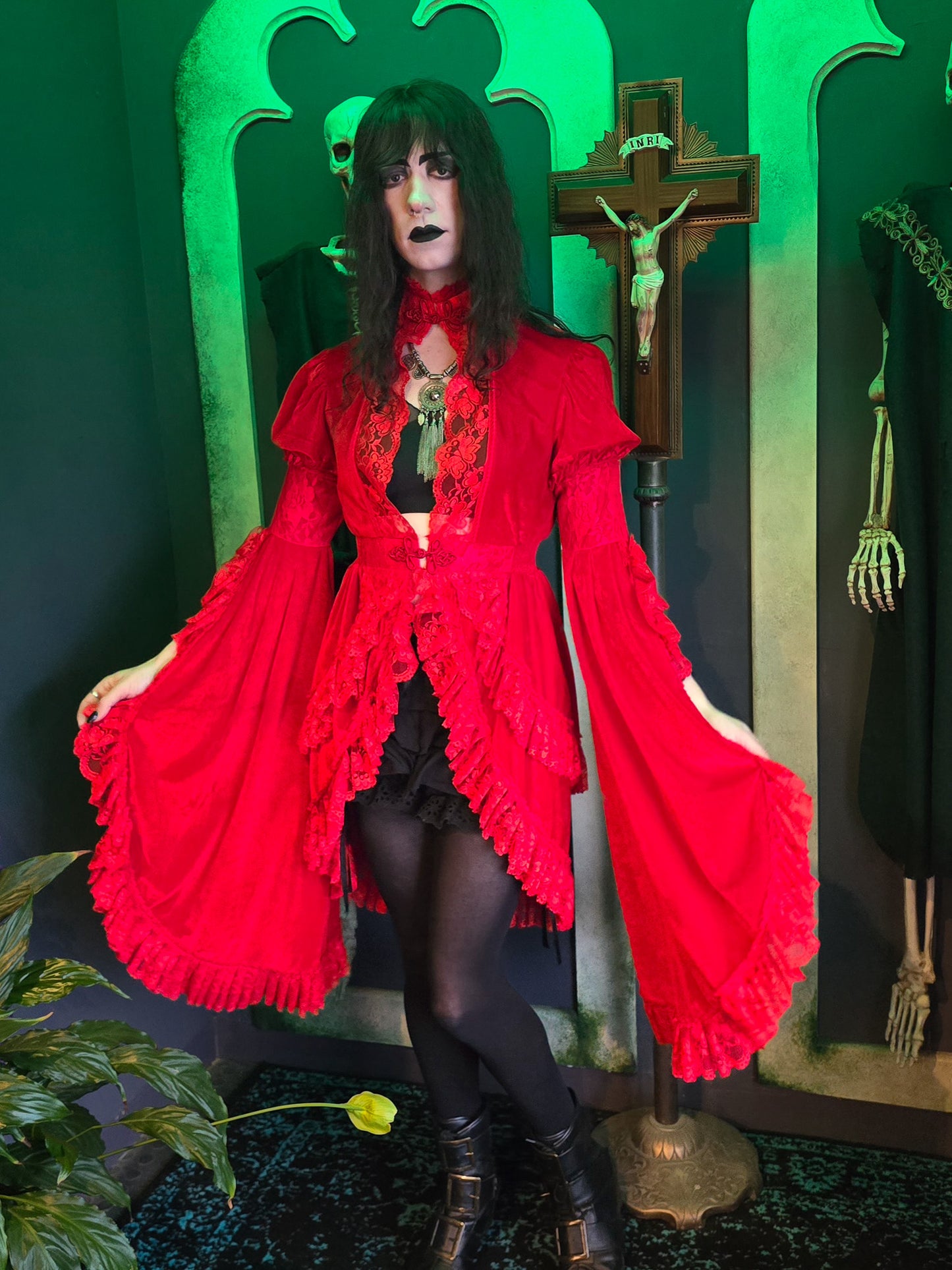 Madrid Gothic Red Velvet Jacket