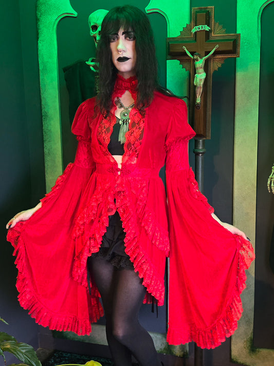 Madrid Gothic Red Velvet Jacket