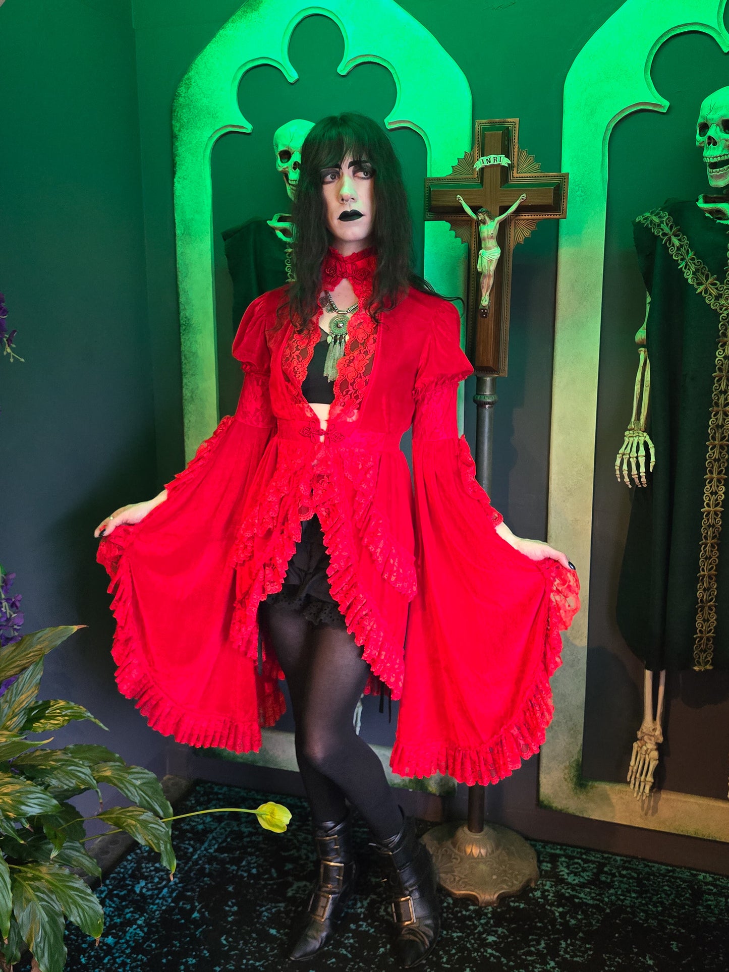 Madrid Gothic Red Velvet Jacket