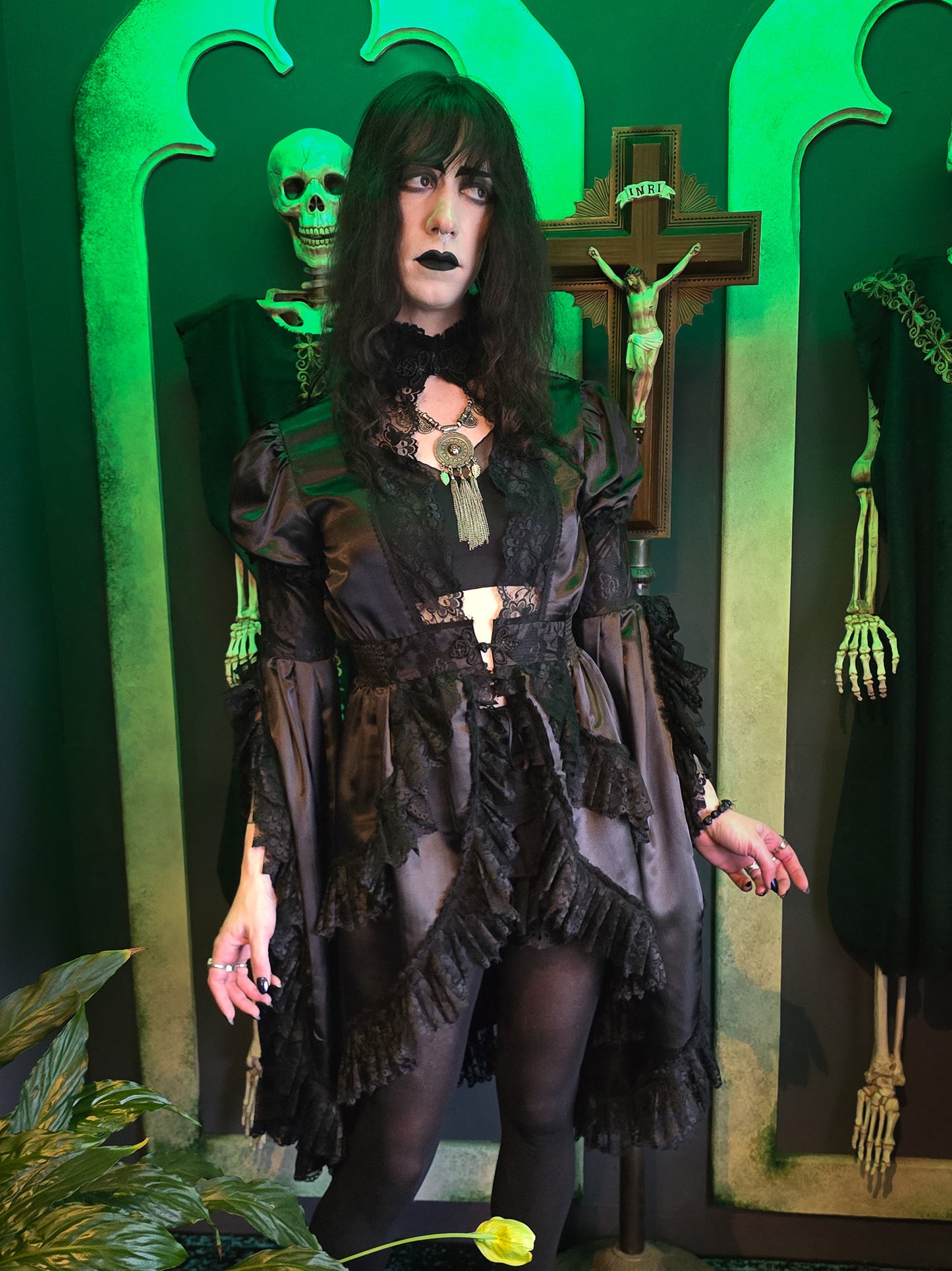 Black Death Gothic Satin Jacket