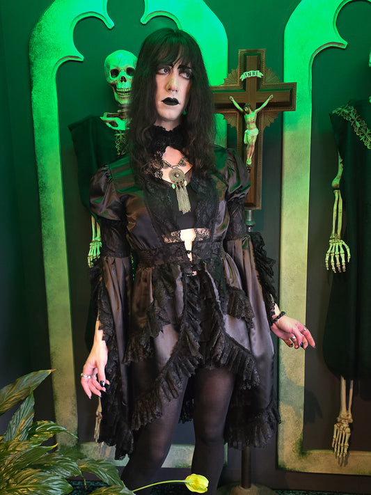 Black Death Gothic Satin Jacket