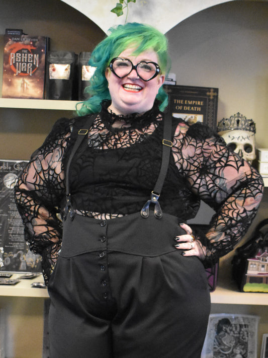 Flocked Spiderweb Donna Blouse