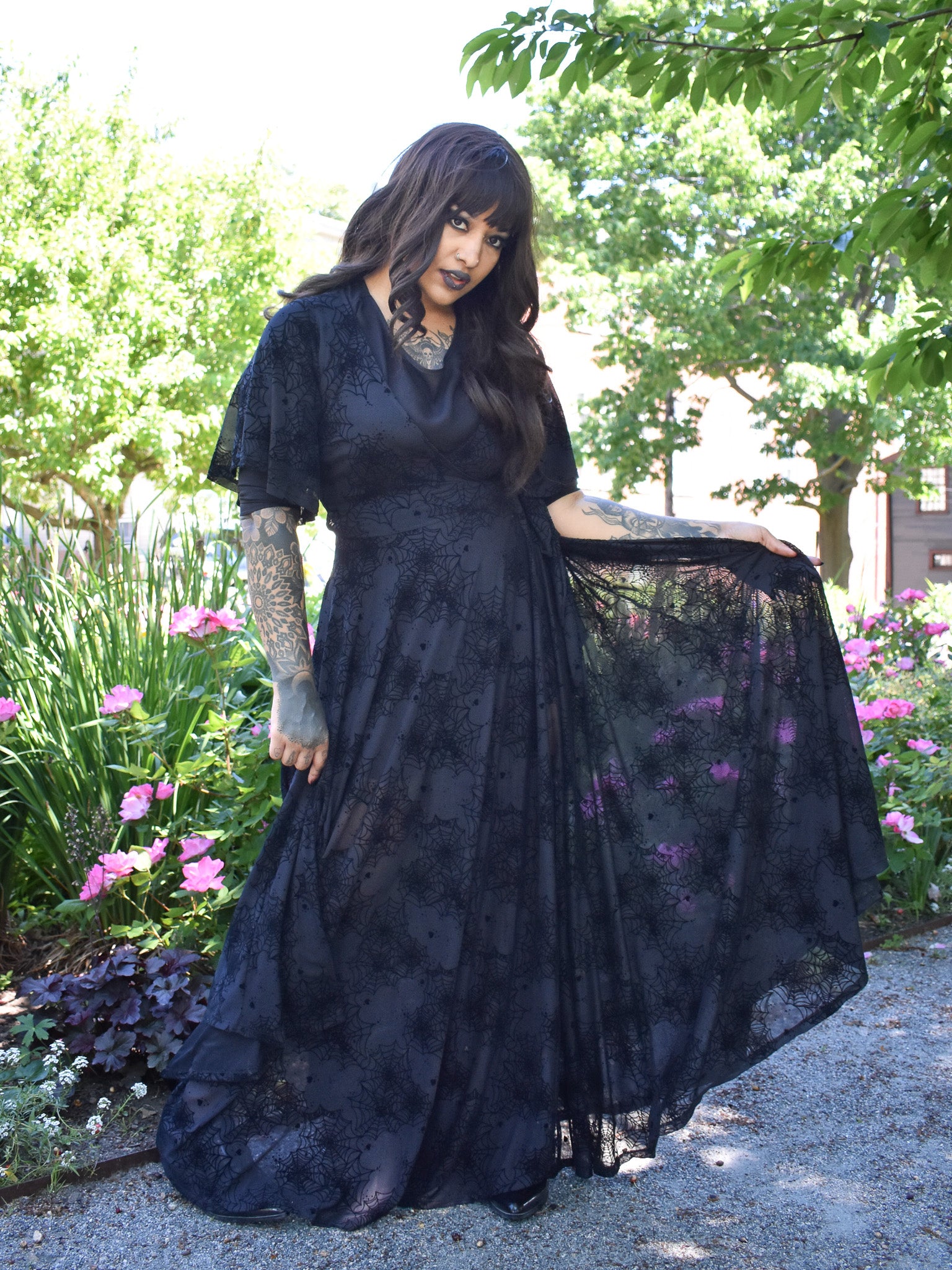 Lydia Spiderweb Mesh Wrap Dress WAX POETIC The Ossuary of Salem