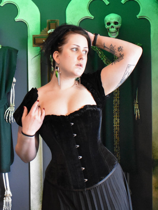 Marianne Velvet Puff Sleeve Corset