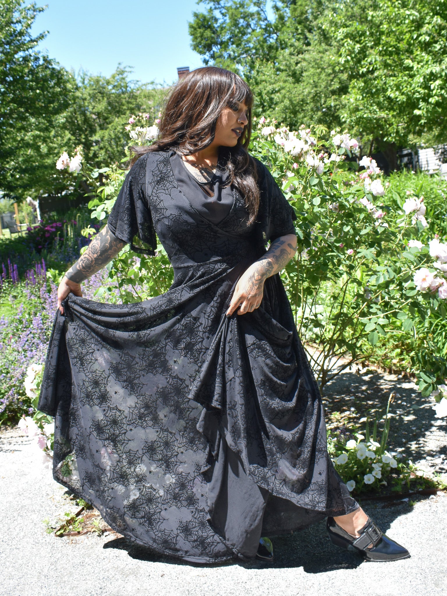 Lydia Spiderweb Mesh Wrap Dress WAX POETIC | The Ossuary of Salem