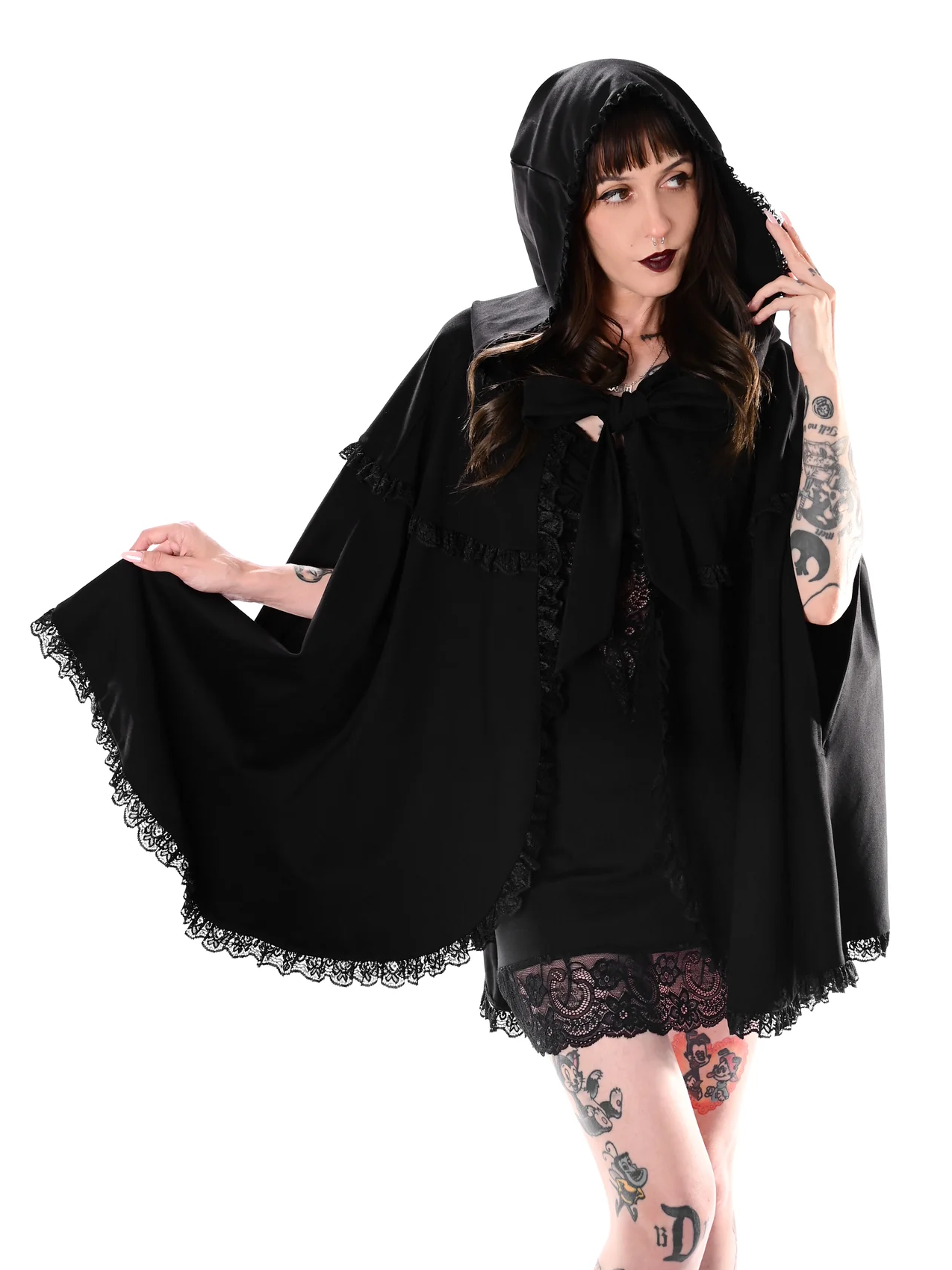 Kiki Lace Trim Cape FOXBLOOD