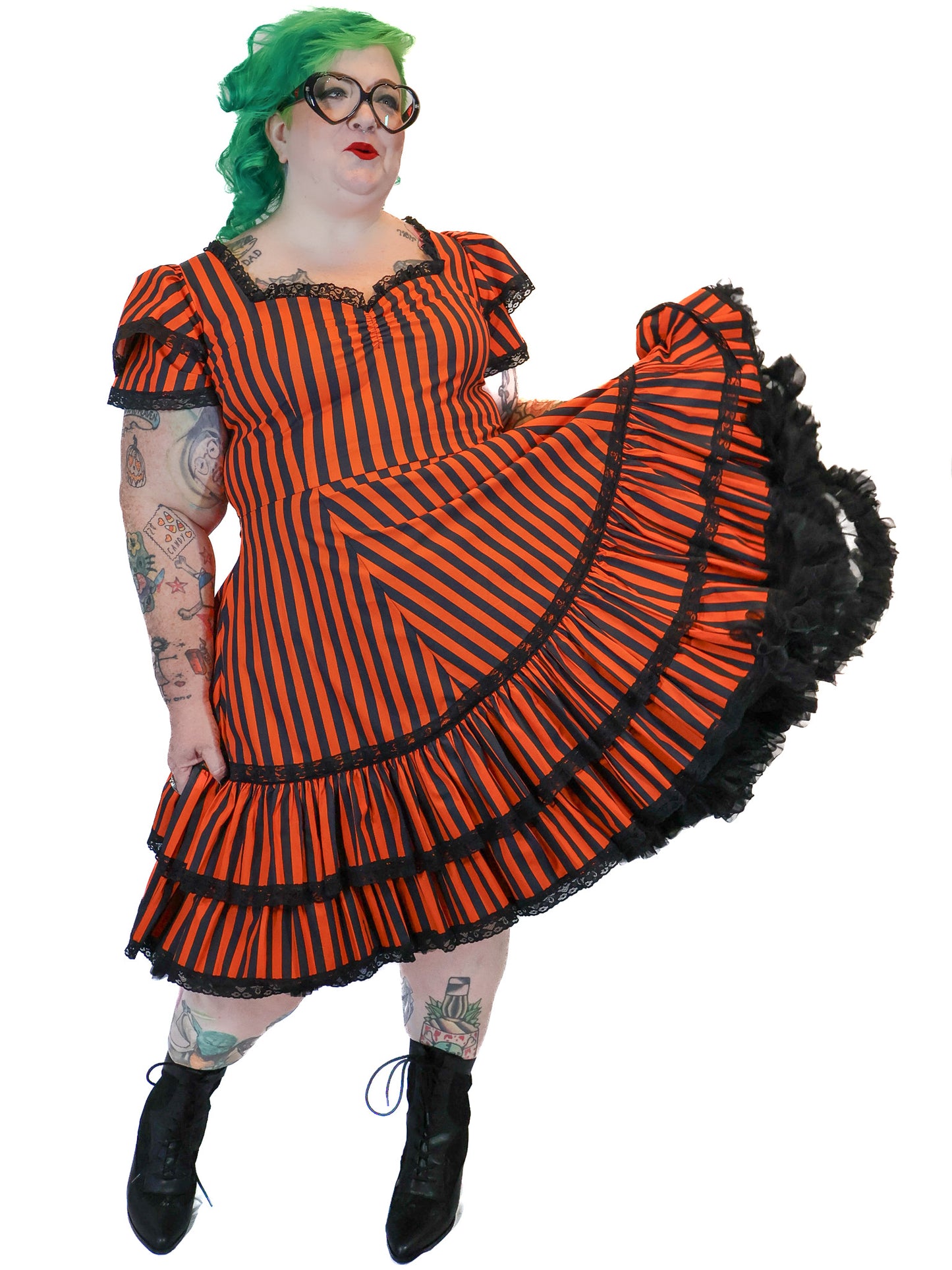 Adelaide Jack-o-Lantern Stripes Dress