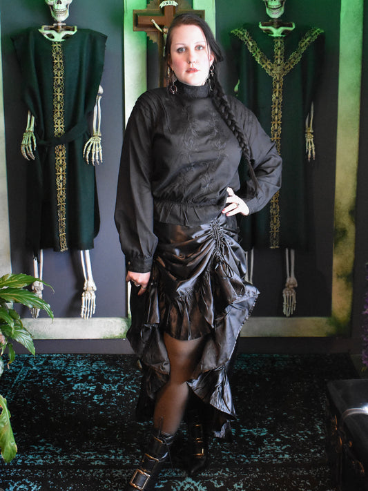 Opheile Satin Ruched Skirt