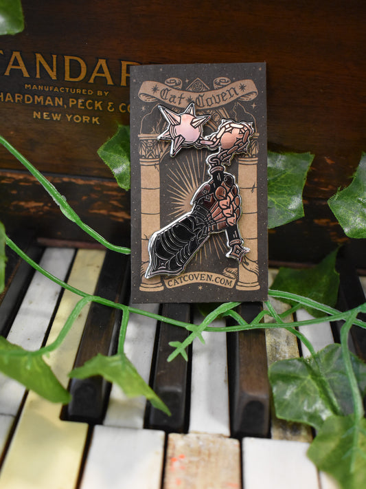 Flail & Gauntlet Enamel Pin