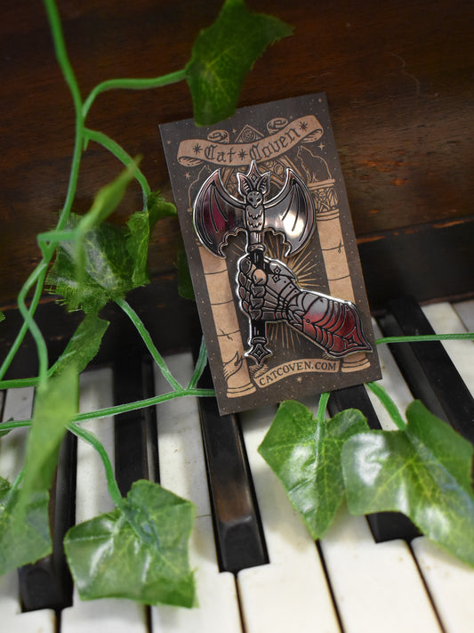 Battle Axe & Gauntlet Enamel Pin