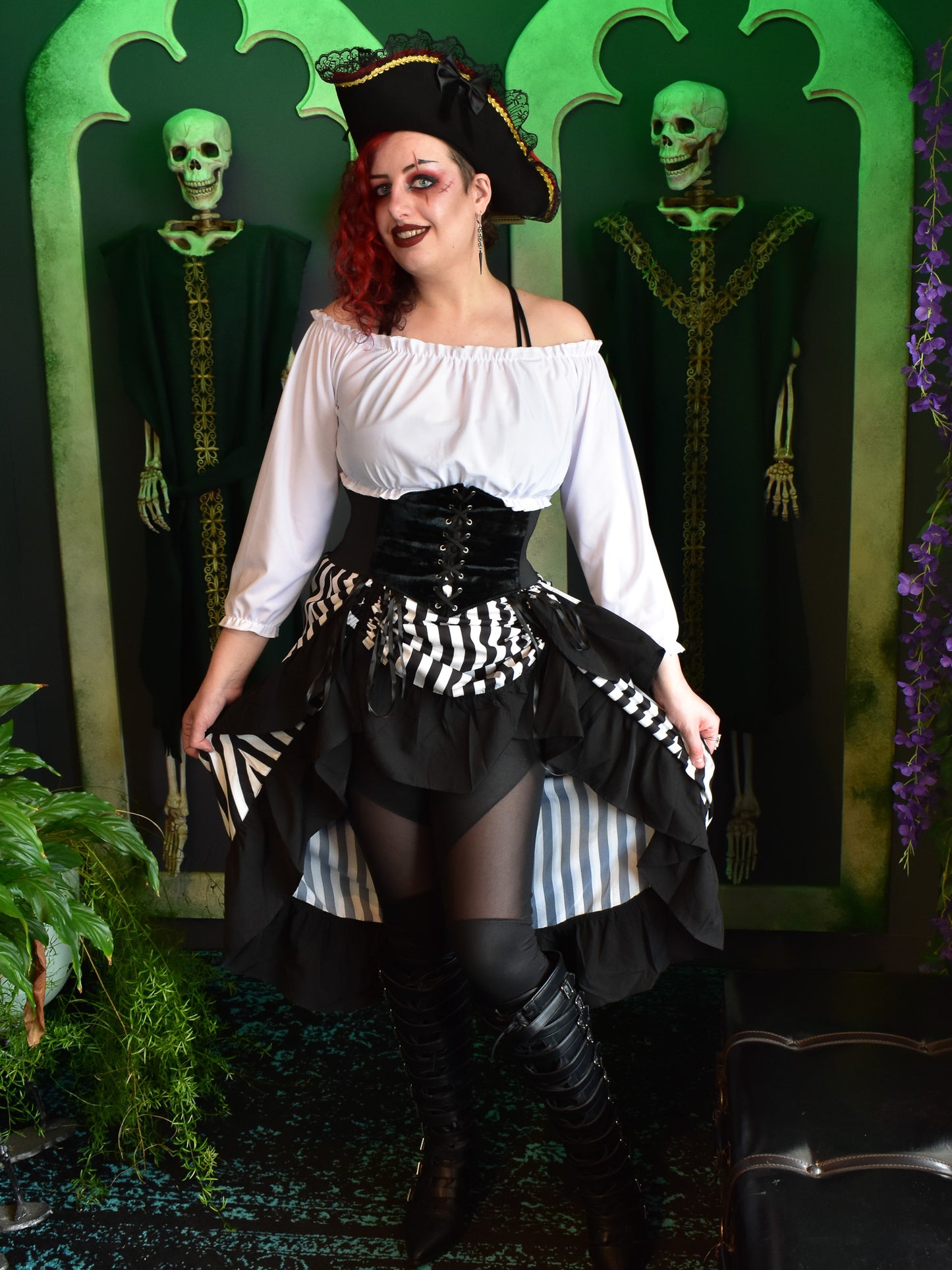Pirate Queen Adjustable Skirt- White Pirate Queen Adjustable Skirt- White