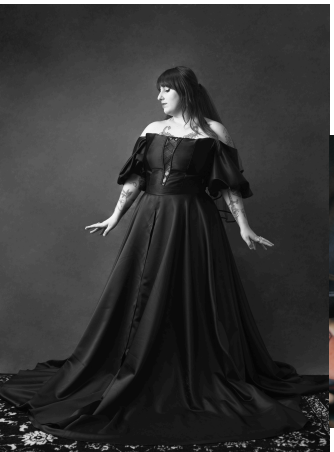 Black Satin Two Piece Gown Size 18 HANDMADE