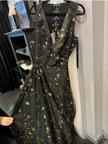 Black & Gold Tulle Gown (Moons/Stars) w/ chains Size 18/20