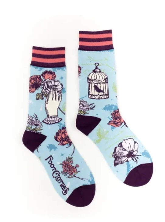 Floral Nightingale Crew Socks