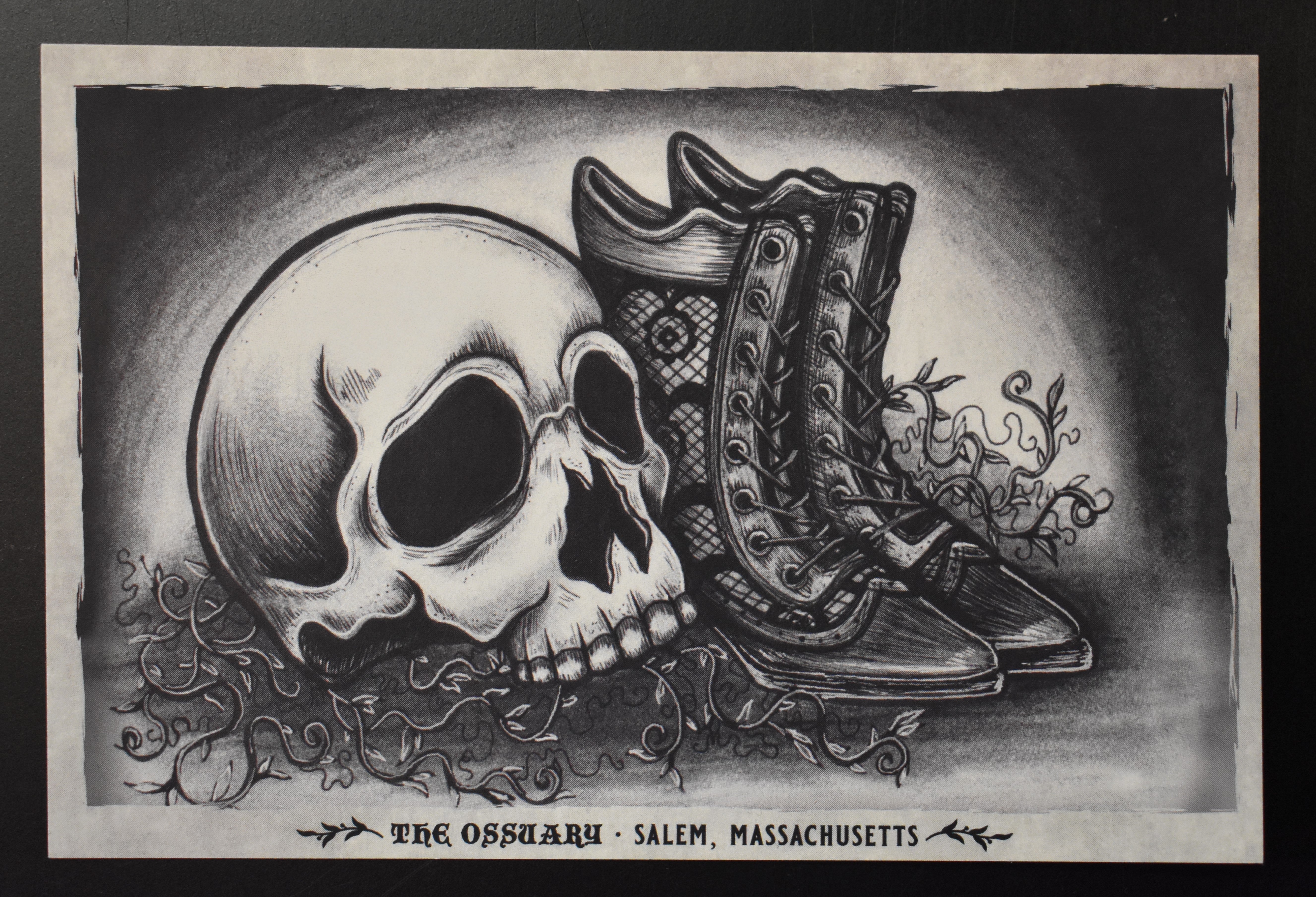The Ossuary Gothic Illustration Postcard | The Ossuary of Salem